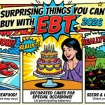 20 Surprising Things You Can Buy With EBT in 2026 Surprising things you can buy with EBT 2026 infographic showing lobster, cake, and seeds